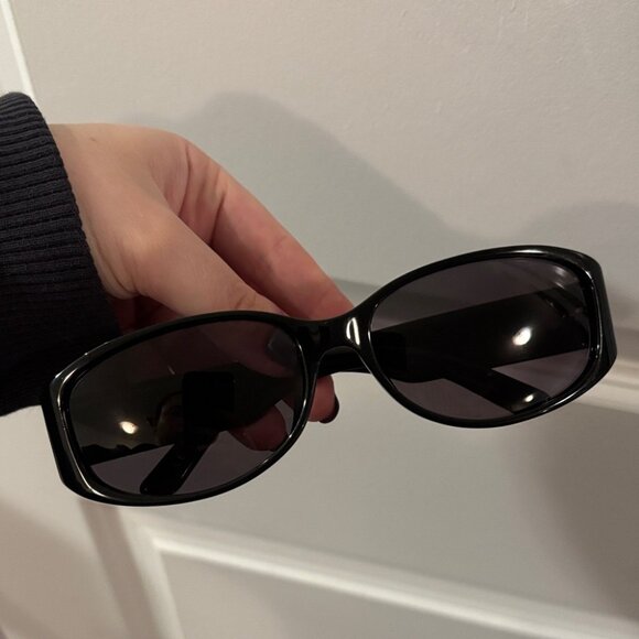 Dior Rare Y2K Vintage Shiny 3 Black Plastic Sunglasses with Silver Logo and Star - Picture 3 of 8